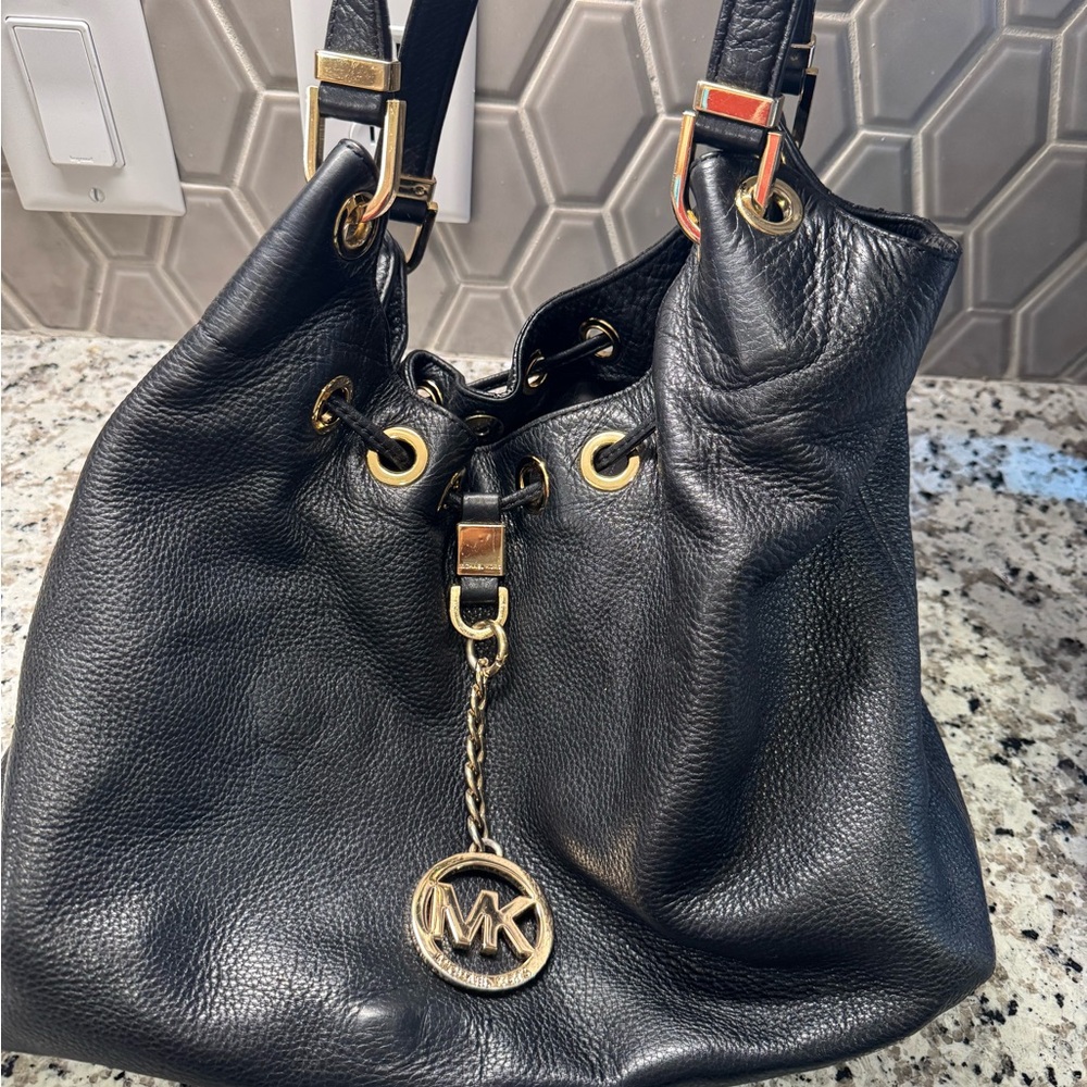 Michael Kors Black Leather Shoulder Bag